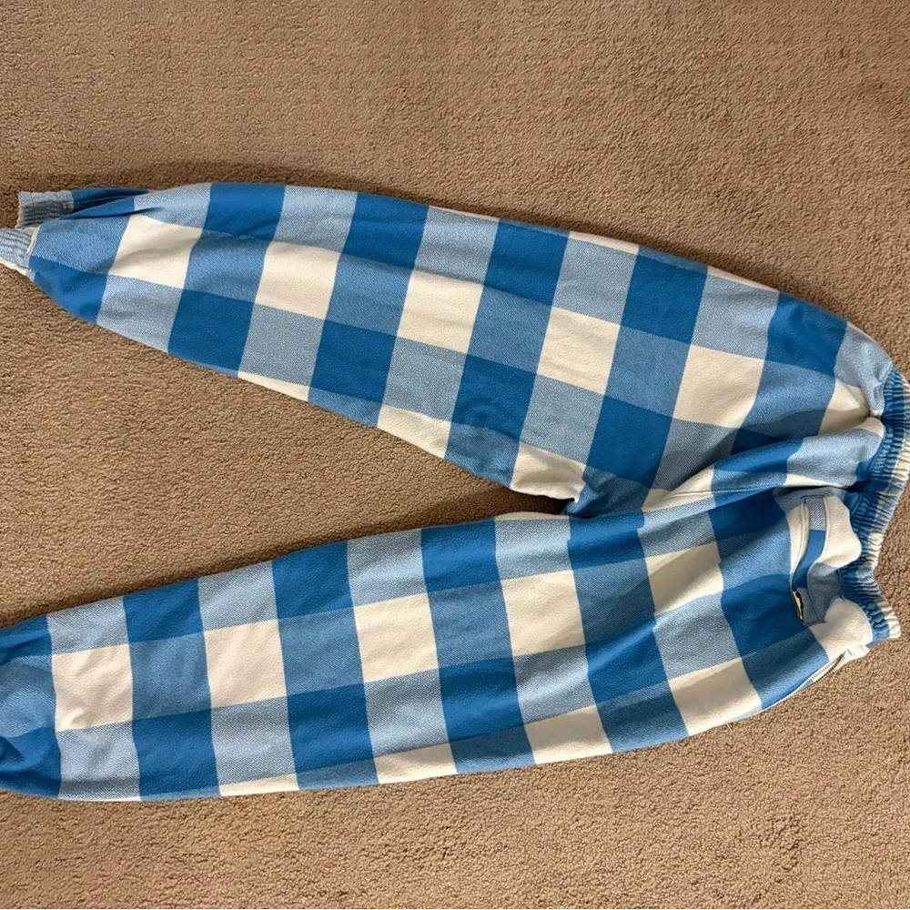 Aviator Nation Blue and White Check Jogger Pants - Picture 3 of 4